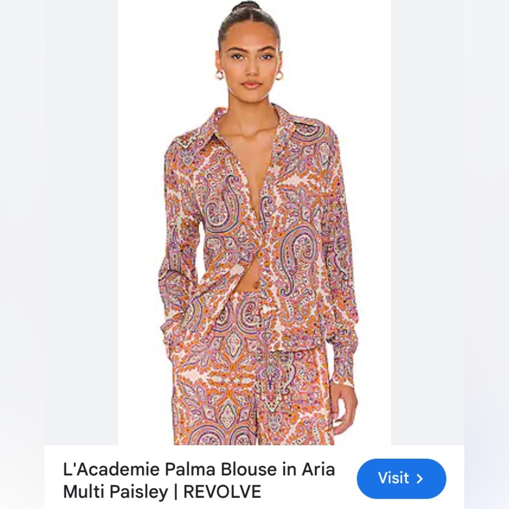 L'Academie Palma Blouse in Aria
Multi Paisley | REVOLVE size medium